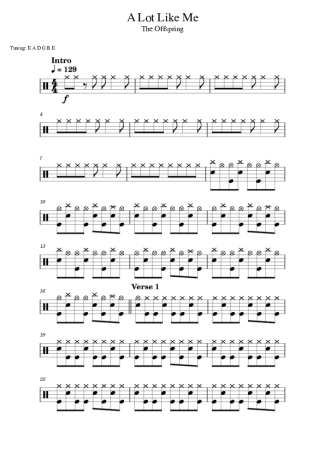 40725 Partitura - A Lot Like Me - Bateria