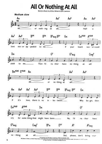 16390 Partitura - All Or Nothing At All - Teclado
