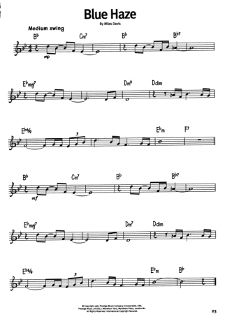 16401 Partitura - Blue Haze - Teclado