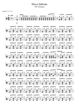 44027 Partitura - Disco Inferno - Bateria