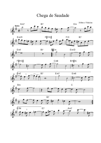 385 Partitura - Chega de Saudade - Saxofone Tenor Soprano (Bb)