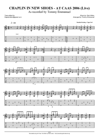 14904 Partitura - Chaplin In New Shoes - Violão