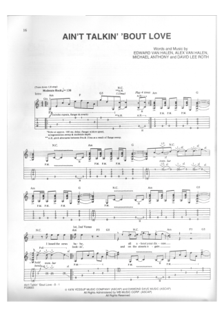 15367 Partitura - Aint Talking About Love - Guitarra