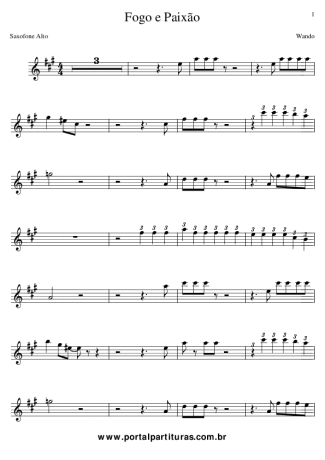 858 Partitura - Fogo e Paixão - Saxofone Alto (Eb)