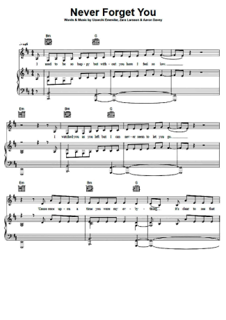 30328 Partitura - Never Forget You - Piano
