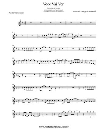 3364 Partitura - Você Vai Ver - Flauta Transversal