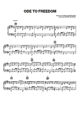 Ode To Freedom - Abba | Partitura para Piano | Download em PDF