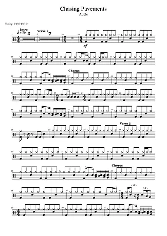 43632 乐谱 - Chasing Pavements - 鼓