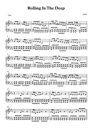674 Partitura - Rolling in The Deep - Piano