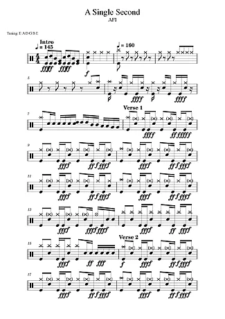 40985 Partitura - A Single Second - Bateria