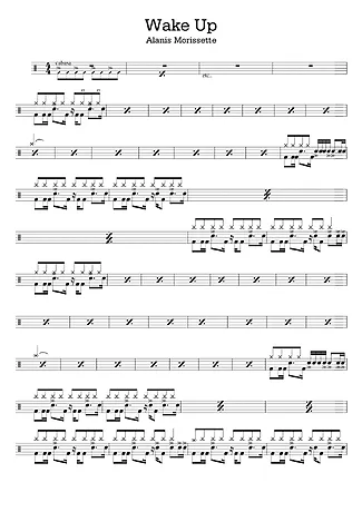Wake Up - Alanis Morissette | Partitura para Bateria | Download em PDF