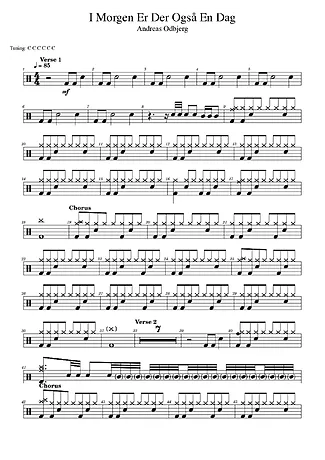I Morgen Er Der Også En Dag - Andreas Odbjerg | Partitura para Bateria | Download em PDF