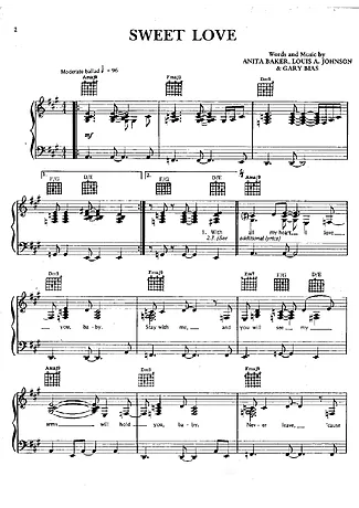 30564 Partitura - Sweet Love - Piano