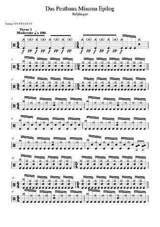 41703 Partitura - Das Pesthaus Miasma Epilog - Bateria