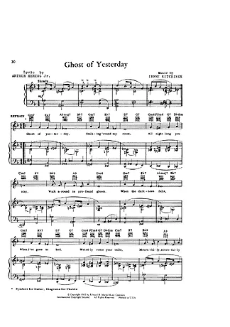 23112 Partitura - Ghost Of Yesterday - Piano