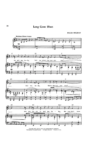 23116 Partitura - Long Gone Blues - Piano