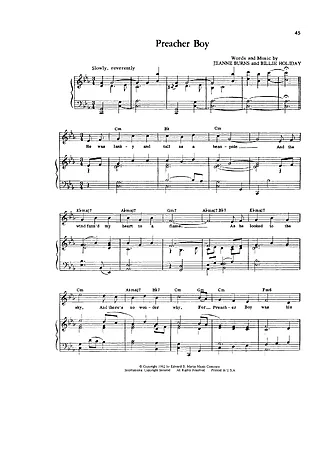23118 Partitura - Preacher Boy - Piano