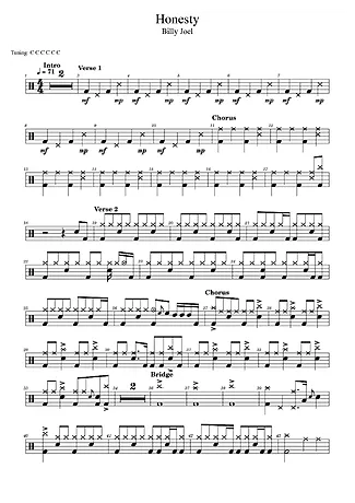 42283 Partitura - Honesty - Bateria