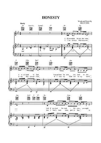 32254 Partitura - Honesty - Piano