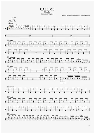 33414 Partitura - Call Me - Bateria