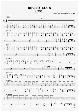 34617 Partitura - Heart Of Glass - Bateria