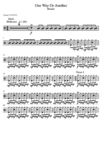 37556 Partitura - One Way Or Another - Bateria