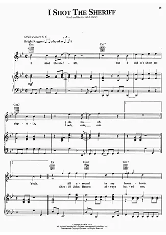 32274 Partitura - I Shot The Sheriff - Piano