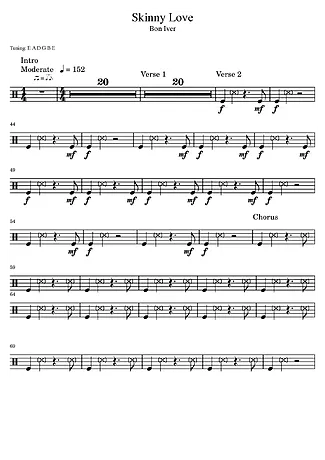 37557 Partitura - Skinny Love - Bateria