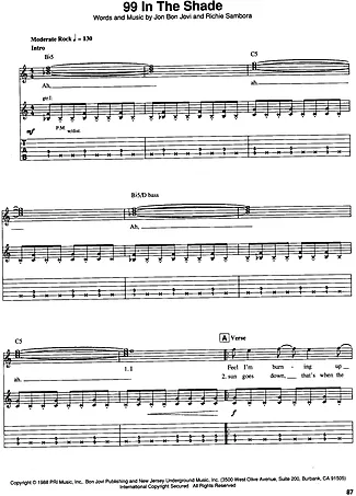 22248 Partitura - 99 In The Shade - Guitarra