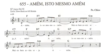 9242 乐谱 - Amém Isto é Amém - 键盘