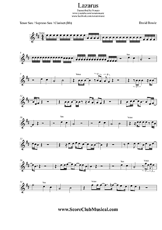 4629 Partitura - Lazarus - Saxofone Tenor Soprano (Bb)