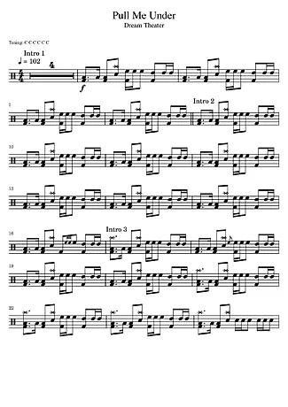 37569 Partitura - Pull Me Under - Bateria