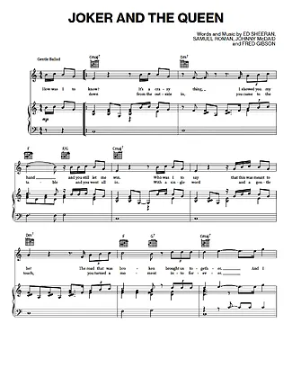 30670 Partitura - The Joker And The Queen - Piano