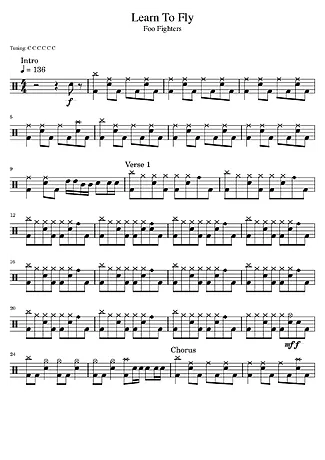 37238 Bladmuziek - Learn To Fly - Drumstel