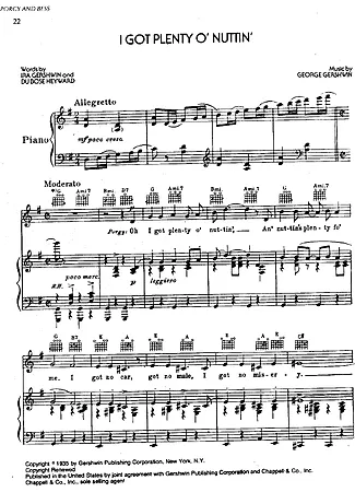 1900 악보 -  I Got Plenty O´ Nuttin´ - 피아노