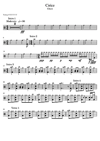 37296 Partitura - Cirice - Bateria