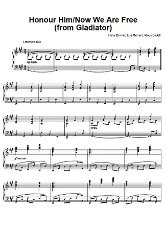 Honor Him Now We Are Free - Hans Zimmer | Partitura para Piano | Download em PDF