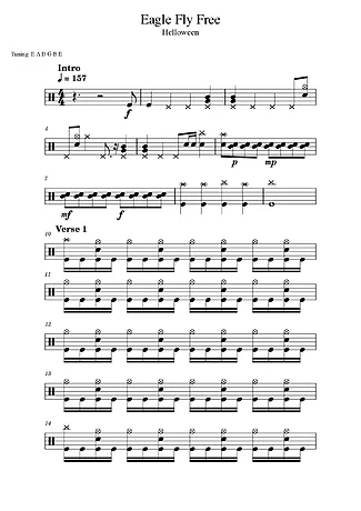 40345 Partitura - Eagle Fly Free - Bateria