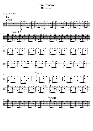 37574 Partitura - The Reason - Bateria