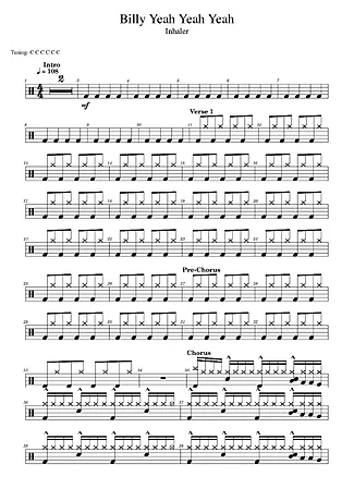 41956 乐谱 - Billy Yeah Yeah Yeah - 鼓