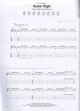 20825 Partitura - Aces High - Guitarra