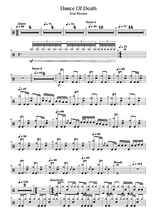 43967 Partitura - Dance Of Death - Bateria