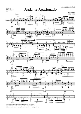 8304 Partitura - Andante Apasionado - Violão