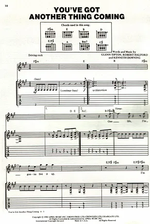 23387 Partitura - Youve Got Another Thing Coming - Guitarra