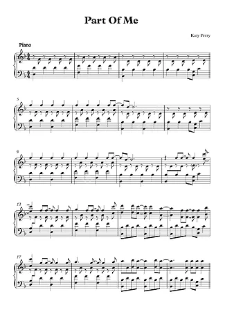 705 Partitura - Part of Me - Piano
