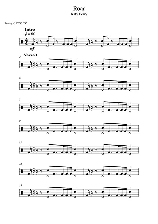 39299 Partitura - Roar - Bateria