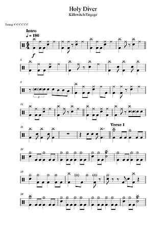 40003 Partitura - Holy Diver - Batería