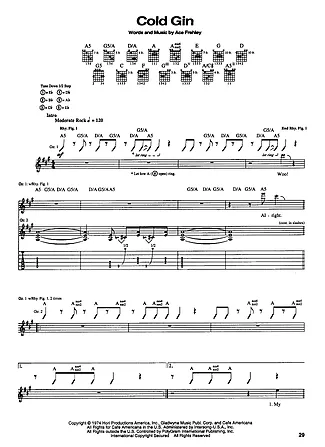 19152 Partitura - Cold Gin - Guitarra