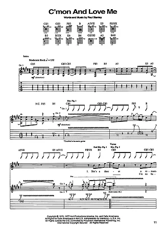 19153 Partitura - Come On And Love Me - Guitarra