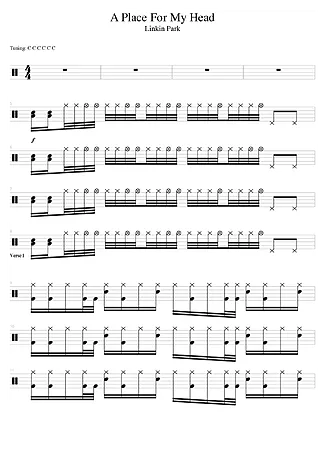 38698 Partitura - A Place For My Head - Bateria